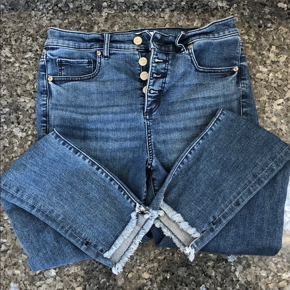 LOFT skinny jeans, button fly